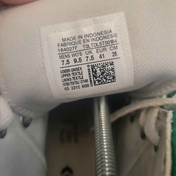 Converse All Star Chuck Taylor High Top Green Canvas Shoes Womens Size 9.5 - Picture 7 of 10